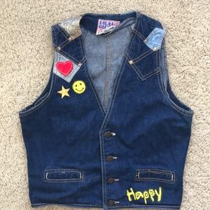 Vintage Faded Glory Denim Vest with added patches